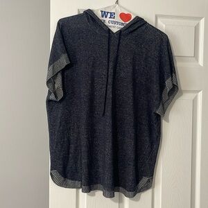 Vince Camuto size Petite Large short sleeved sweater with hood.